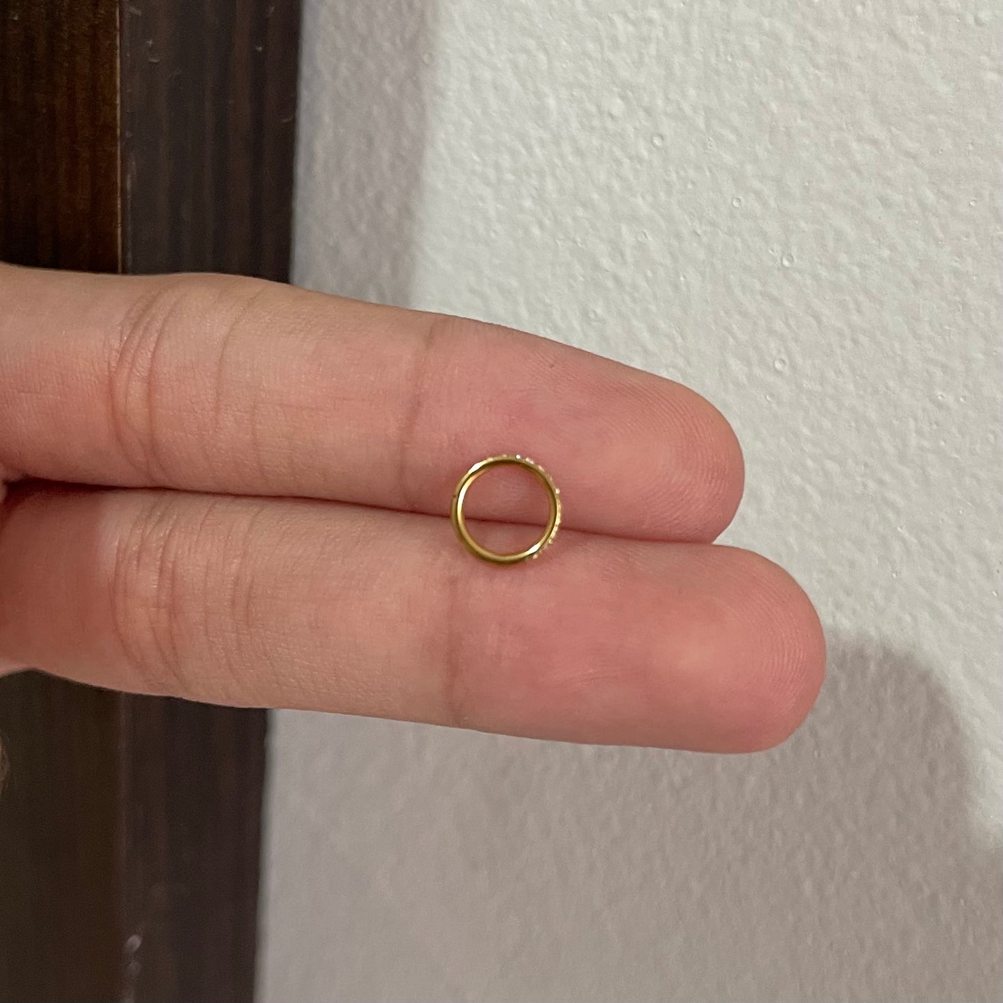 Argolinha segmentada cravejada (PVD GOLD)