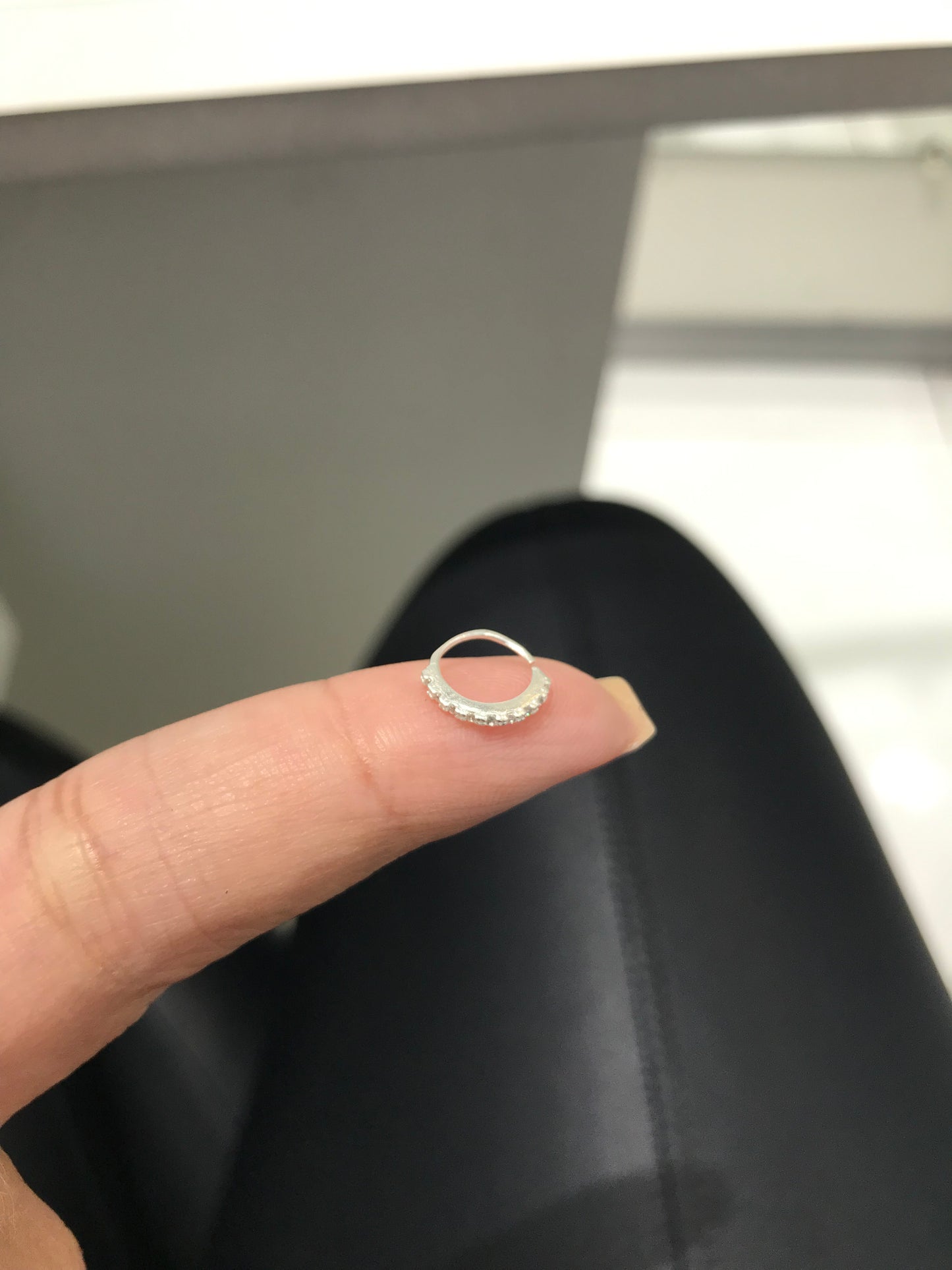 Piercing argola cravejada (Prata 925)