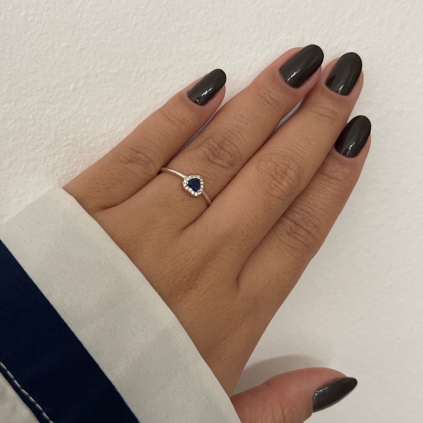 Anel Safira coração