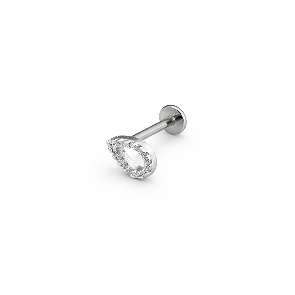Piercing Gota cravejada Hélix/Conch Prata 925