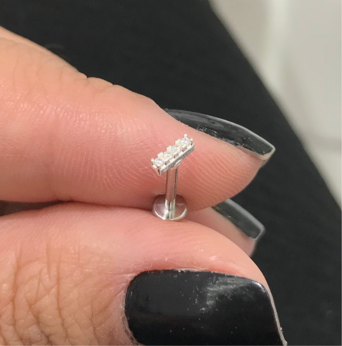 Piercing palito cravejado (Prata 925)