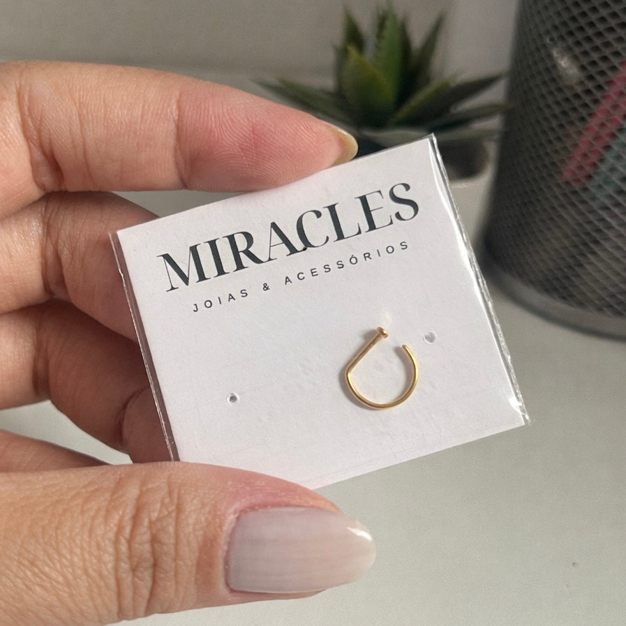 Piercing Nariz argola D-Ring (Titânio Gold)