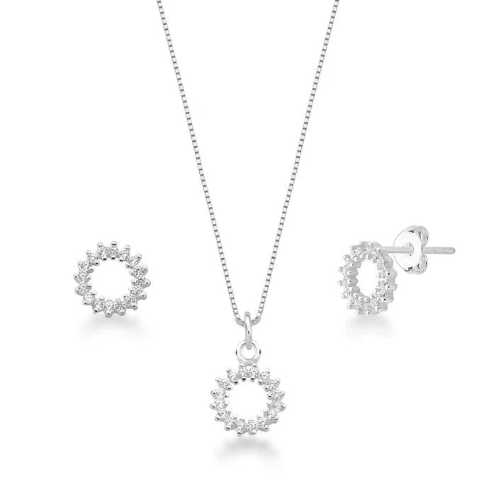 Conjunto círculo cravejado