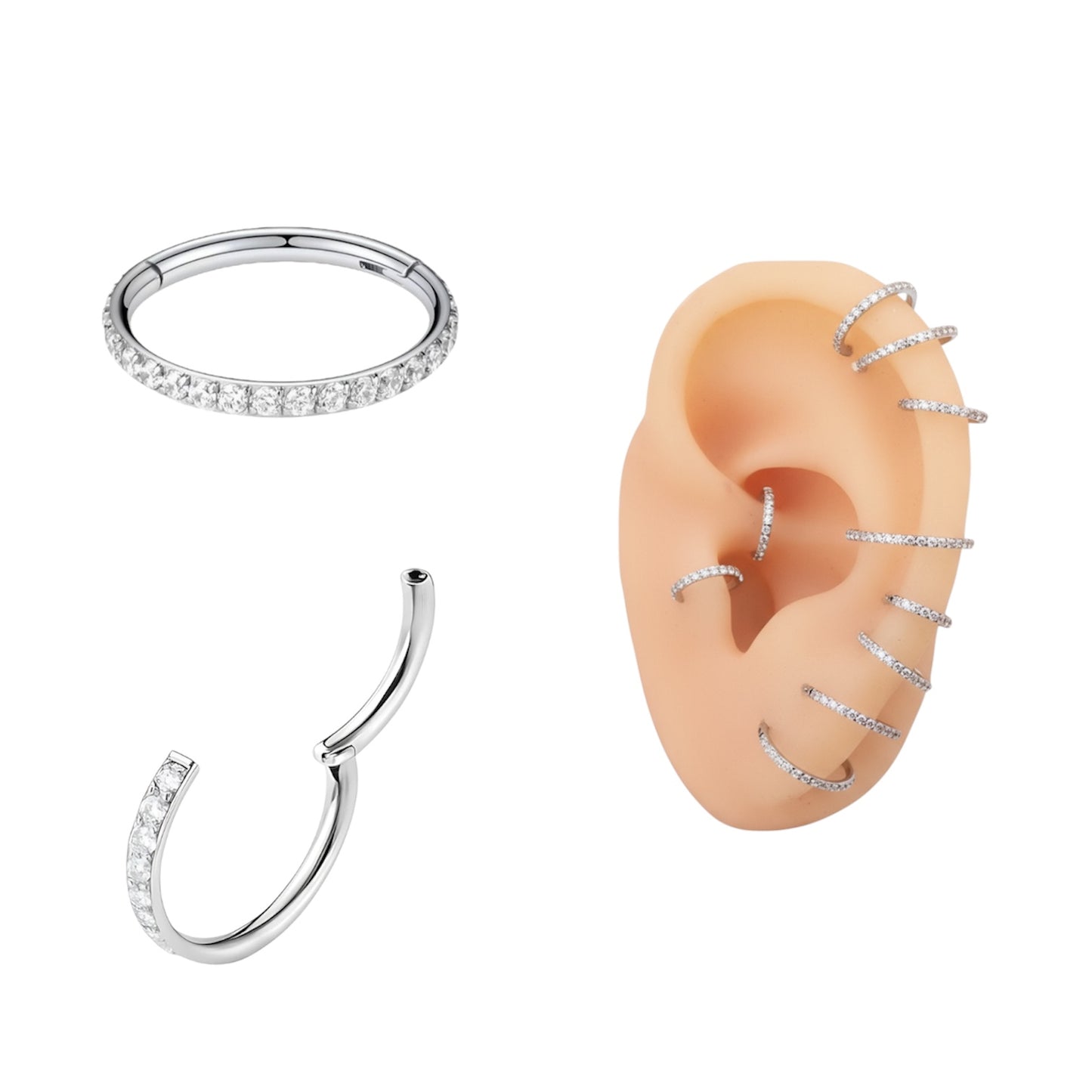 Piercing argola cravejada Titânio (12mm)