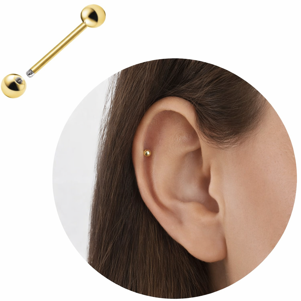 Piercing Microbell Reto Tradicional (Titânio Gold)