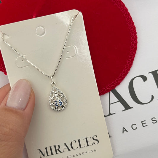 Colar Nossa Senhora - Gota com Zircônias