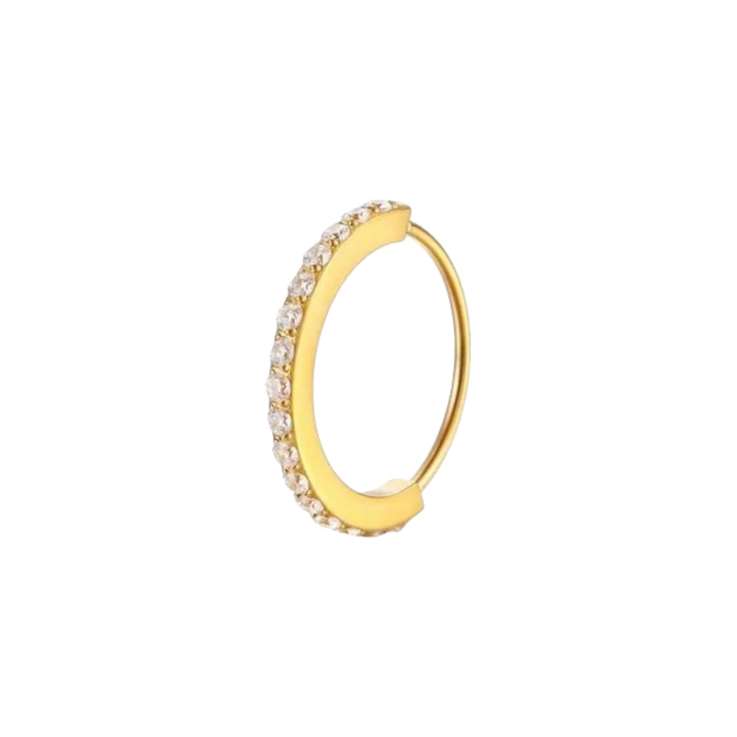Piercing Argola Cravejada Conch (Banho de Ouro)