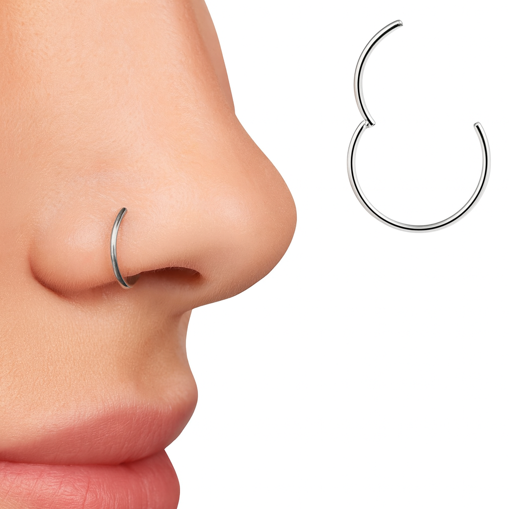 Argola lisa de click (Aço inoxidável)