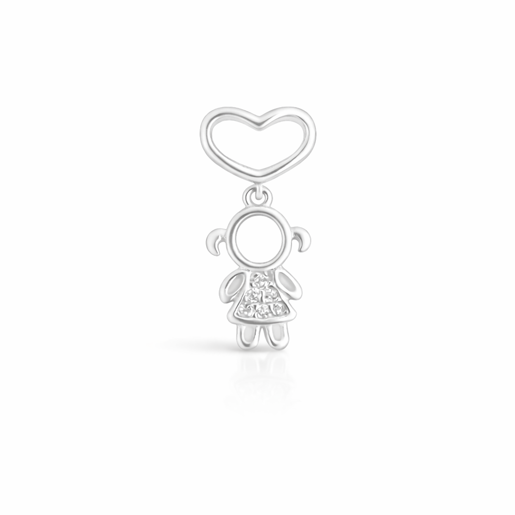 Pingente Menina com Coração Vazado