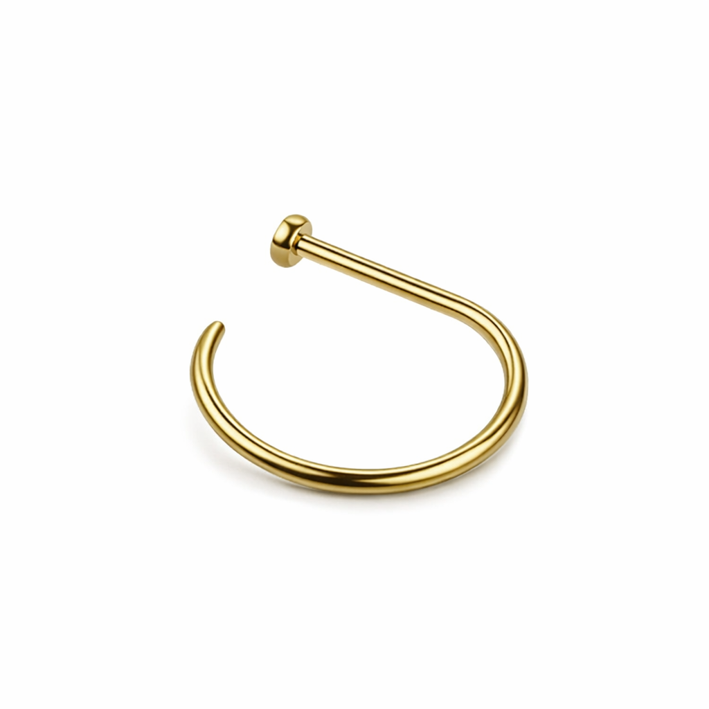 Piercing Nariz argola D-Ring (Titânio Gold)