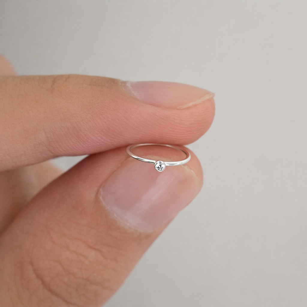 Piercing Nariz argola com ponto de luz (Prata 925)