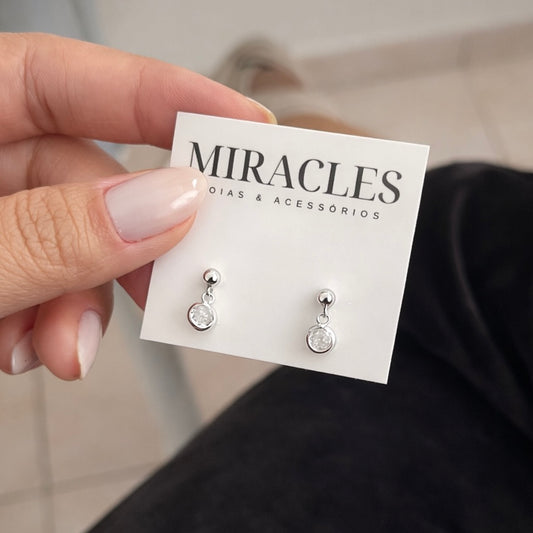 Brinco Zircônia Pendurada