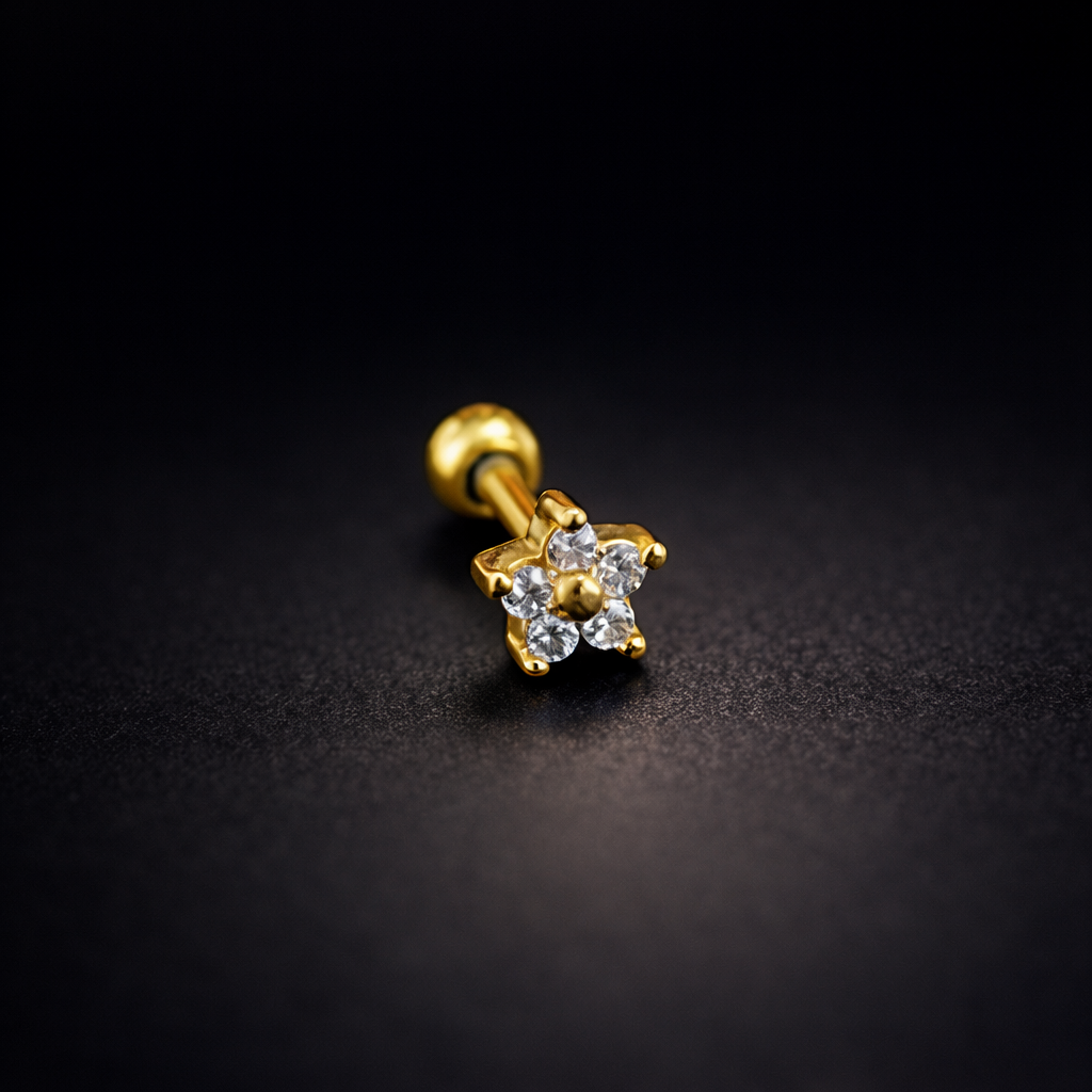 Piercing Flor (Banho de Ouro)