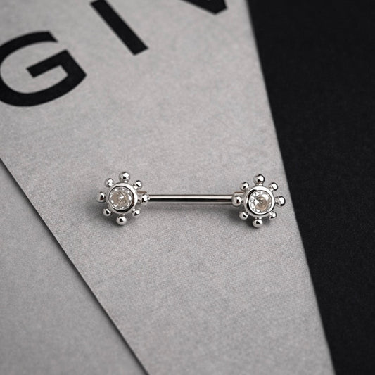 Piercing Mamilo (Titânio /Banho de Prata)