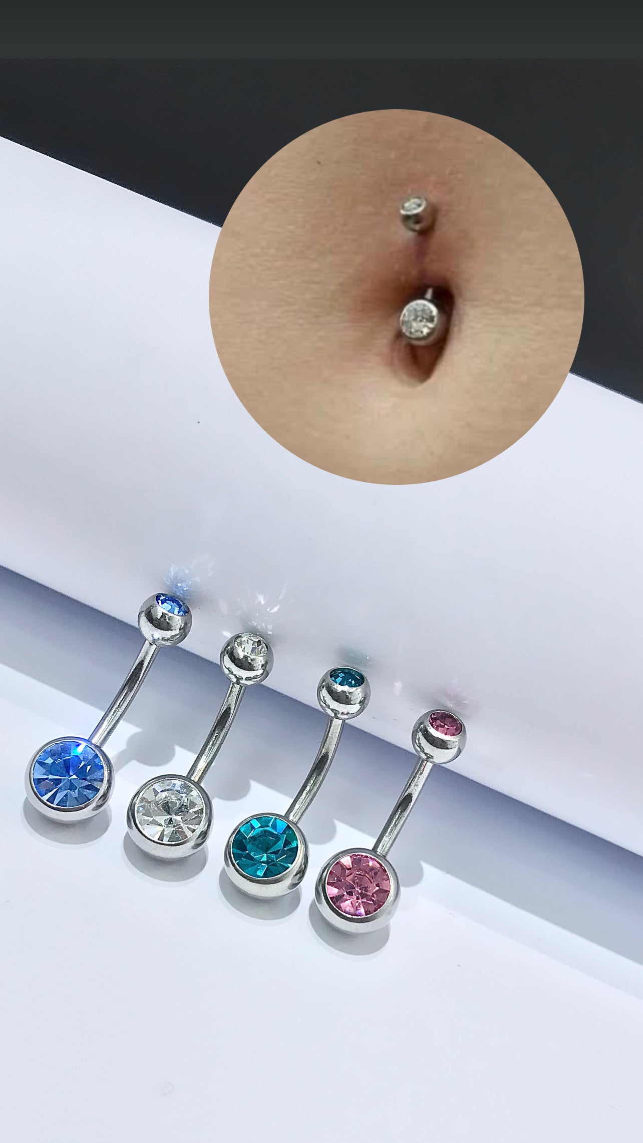 Piercing umbigo aço inoxidável