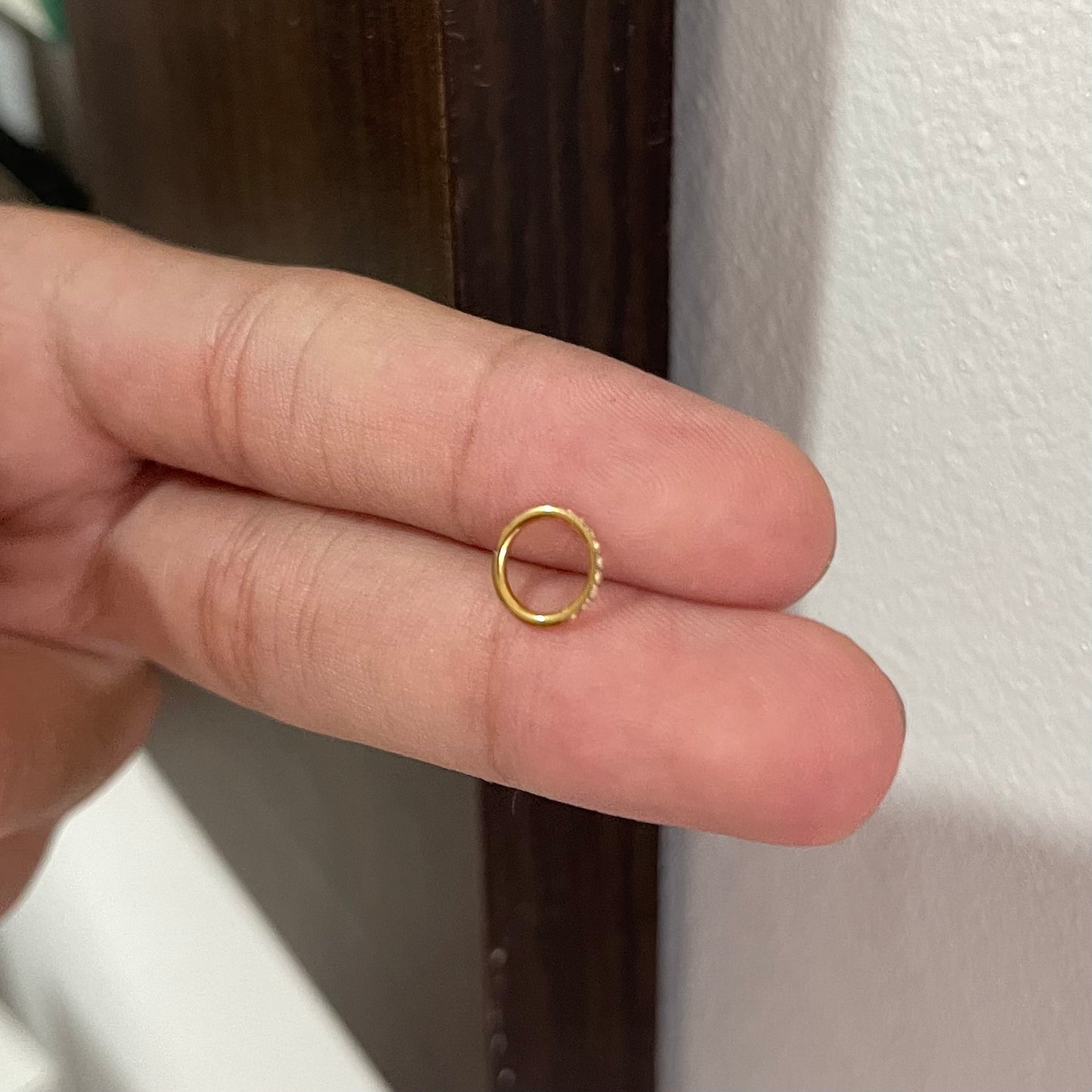 Argolinha segmentada cravejada (PVD GOLD)