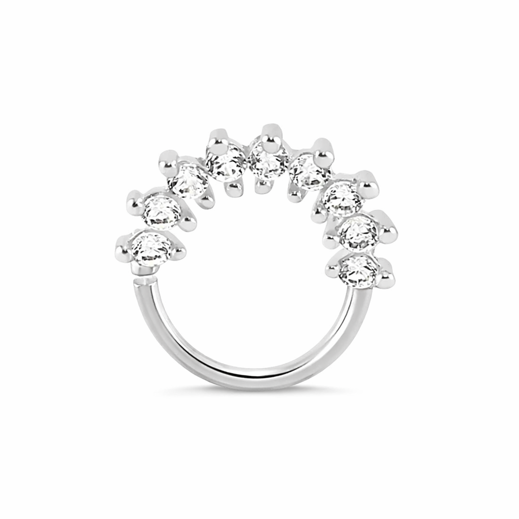 Piercing Daith Zircônia Cravejada (Prata 925)