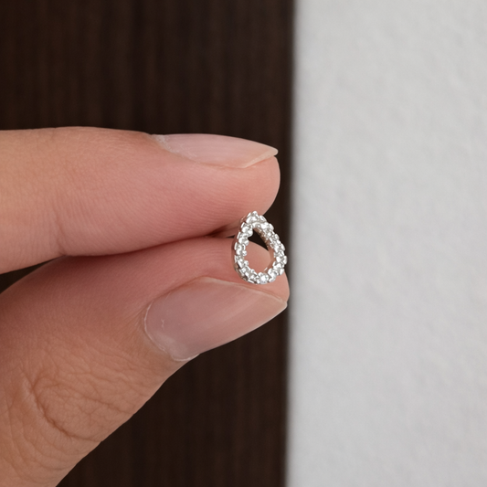 Piercing Gota cravejada Hélix/Conch Prata 925