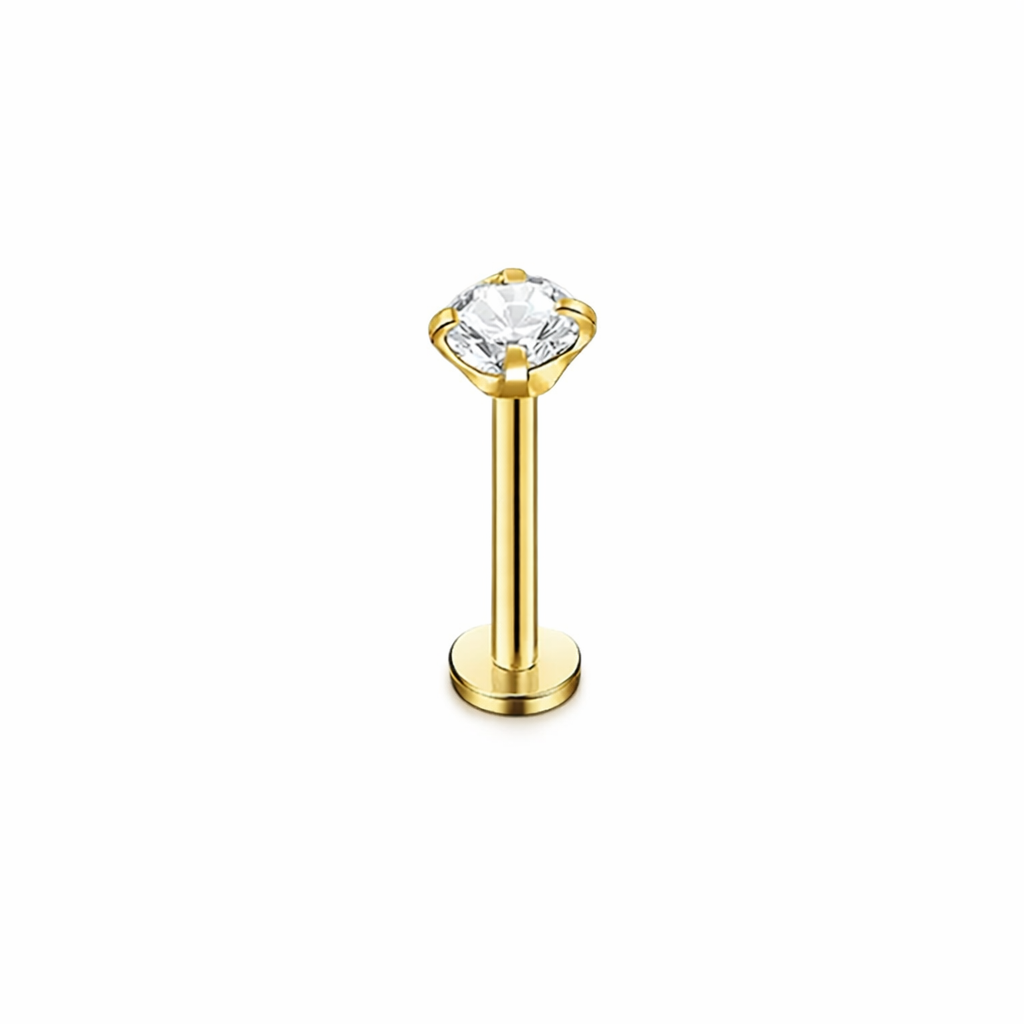 Piercing Ponto de Luz Labret (Titânio Gold)