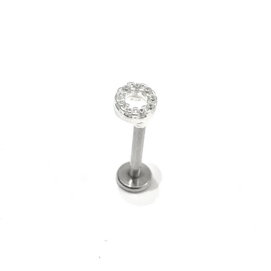 Piercing círculo cravejado (Prata 925)