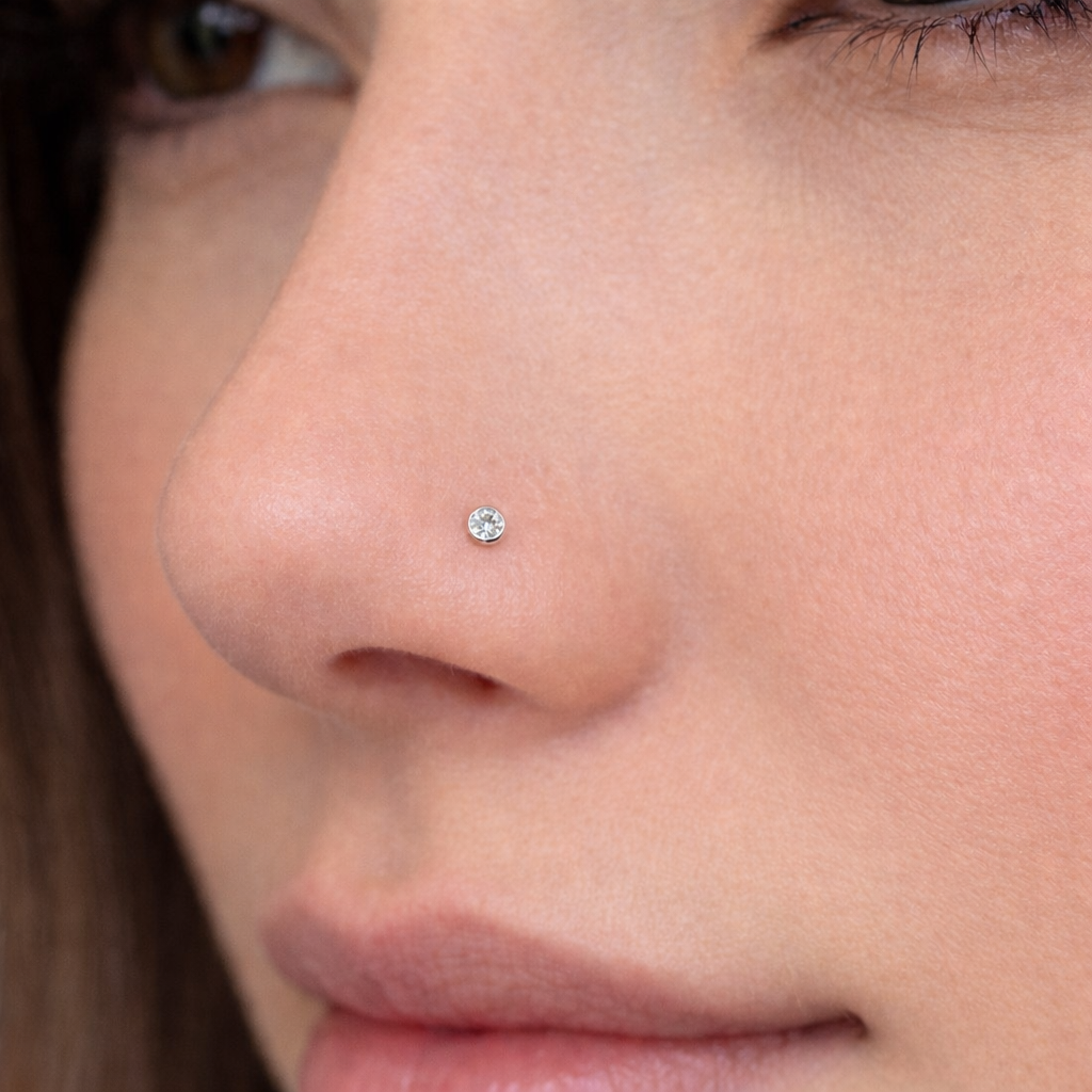 Piercing nariz ponto de luz (Prata 925)