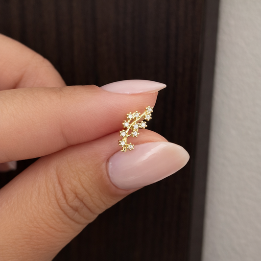 Piercing Ramo de Folhas (Banho de Ouro)