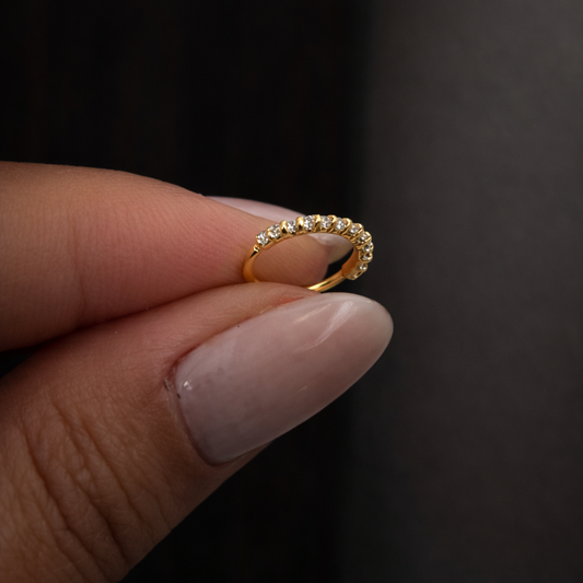 Piercing Argola Cravejada (Banho de Ouro)
