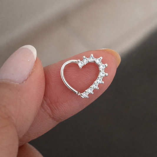 Piercing coração Daith (Prata 925)