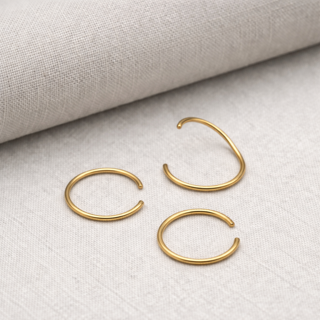 Piercing Nariz Argola Torção (Titânio Gold)